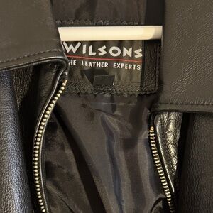 Wilson Black Leather Coat Vintage NWOT  clean pet/ smoke free home